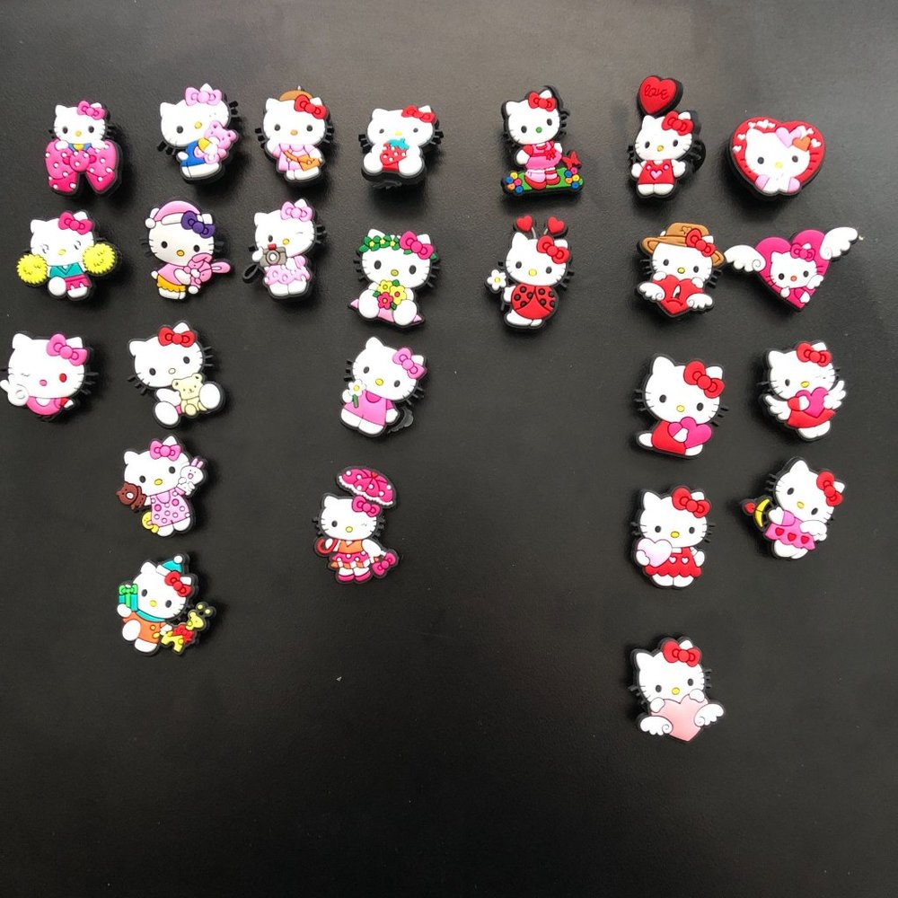Hello Kitty 25 Piece Shoe Charms Variety Bag 1" Charms - Picture 2 of 5